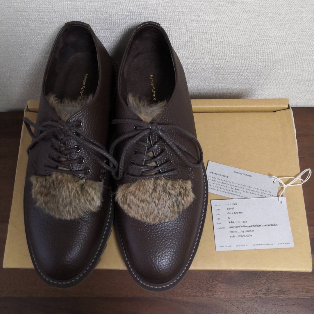 Hender Scheme(エンダースキーマ)のHender Scheme エンダースキーマ navel 革靴 ファー 5 メンズの靴/シューズ(ドレス/ビジネス)の商品写真