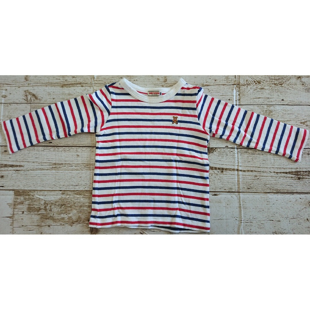 mikihouse(ミキハウス)のMIKI HOUSE100サイズボーダーシャツ キッズ/ベビー/マタニティのキッズ服男の子用(90cm~)(Tシャツ/カットソー)の商品写真