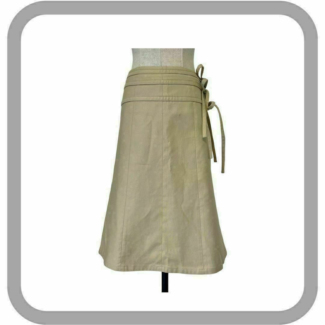 Jocomomola(ホコモモラ)のJocomomola　ホコモモラ　膝丈　スカート　リボン　コットン　ベージュ40 レディースのスカート(ひざ丈スカート)の商品写真