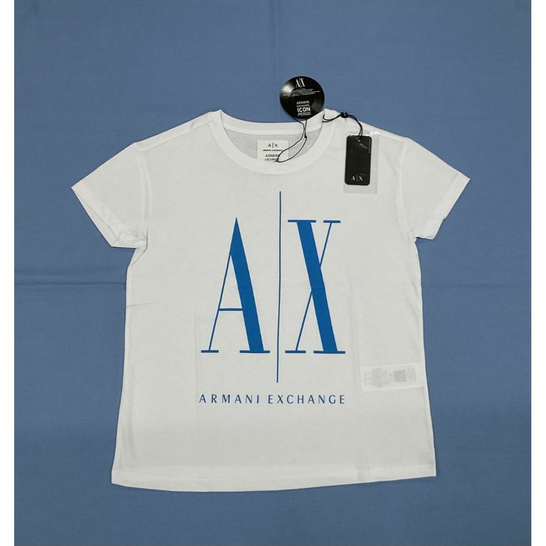 素材コットン100％AX　レディース　ロゴ Tシャツ 01C　サイズM　新品 タグ付