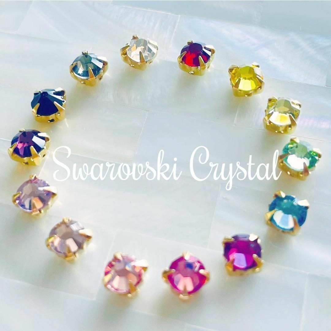 SWAROVSKI(スワロフスキー)のスワロフスキー ♥️ セッティングパーツ 5mm ゴールド 16p_C1 ハンドメイドの素材/材料(各種パーツ)の商品写真