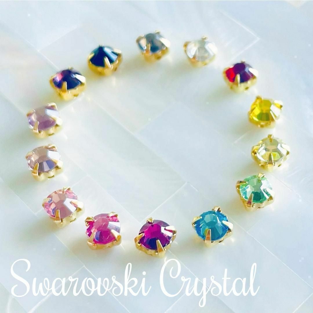 SWAROVSKI(スワロフスキー)のスワロフスキー ♥️ セッティングパーツ 5mm ゴールド 16p_C1 ハンドメイドの素材/材料(各種パーツ)の商品写真