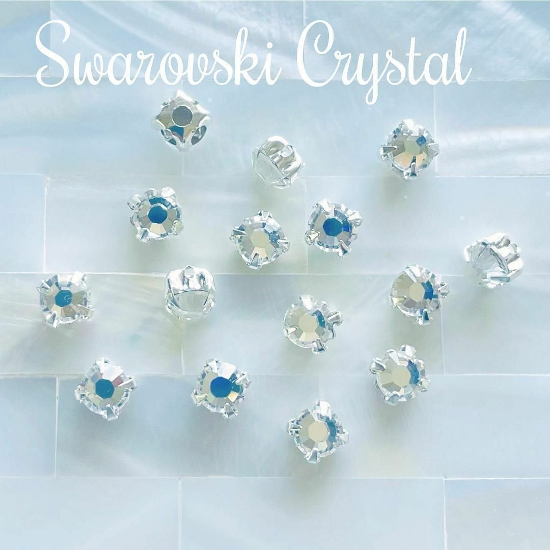 SWAROVSKI(スワロフスキー)のスワロフスキー ♥️ セッティングパーツ 5mm シルバー 16p_C6 ハンドメイドの素材/材料(各種パーツ)の商品写真