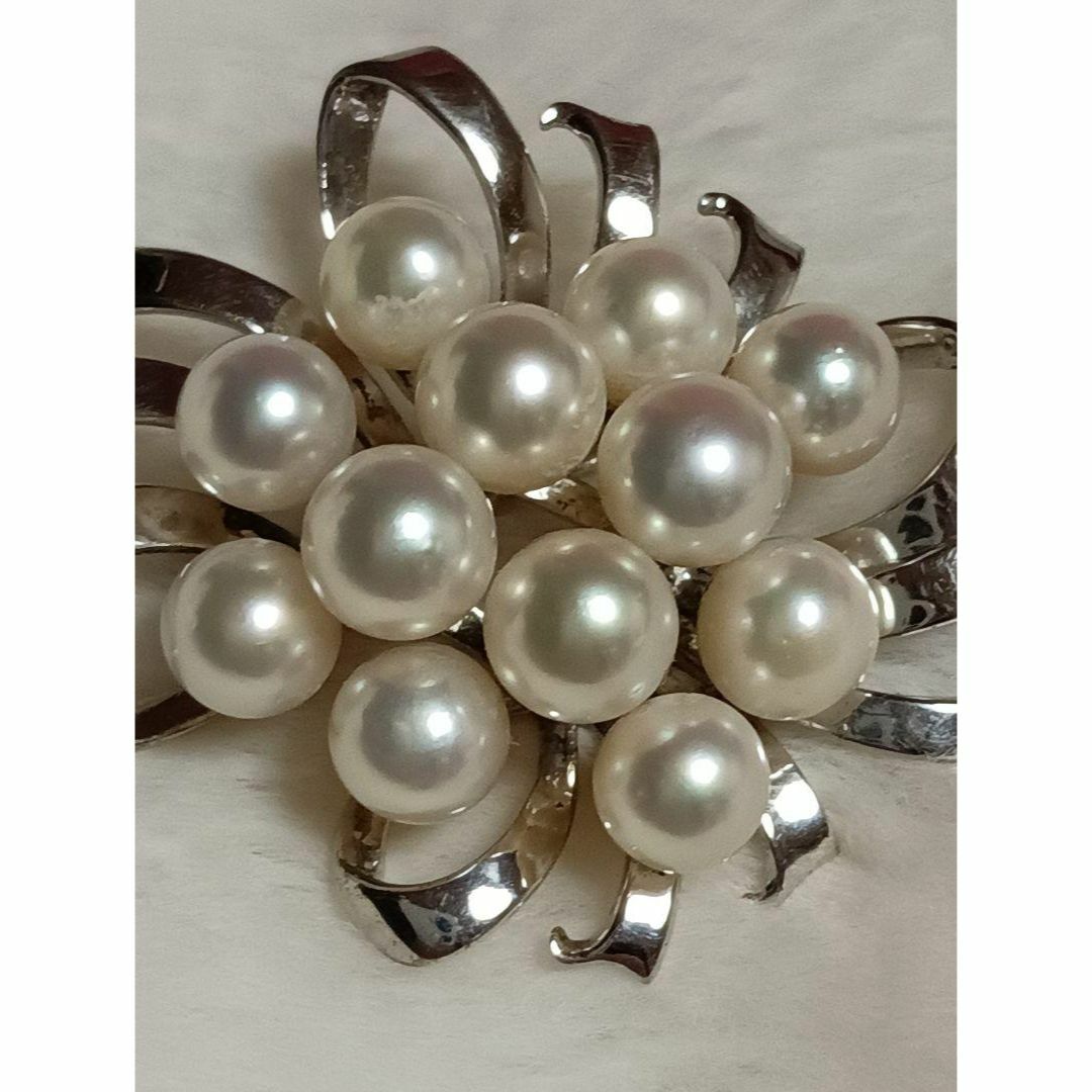 Qタサキ アコヤパール ブローチ 12粒 6.9mm silver TASAKI 【SALE/62 Qタサキ アコヤパール ブローチ 12粒 6.9mm silver TASAKI 【SALE/62