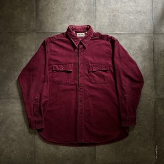 エルエルビーン(L.L.Bean)の80s エルエルビーン ネルシャツ USA製 エンジ 16 1/2(シャツ)