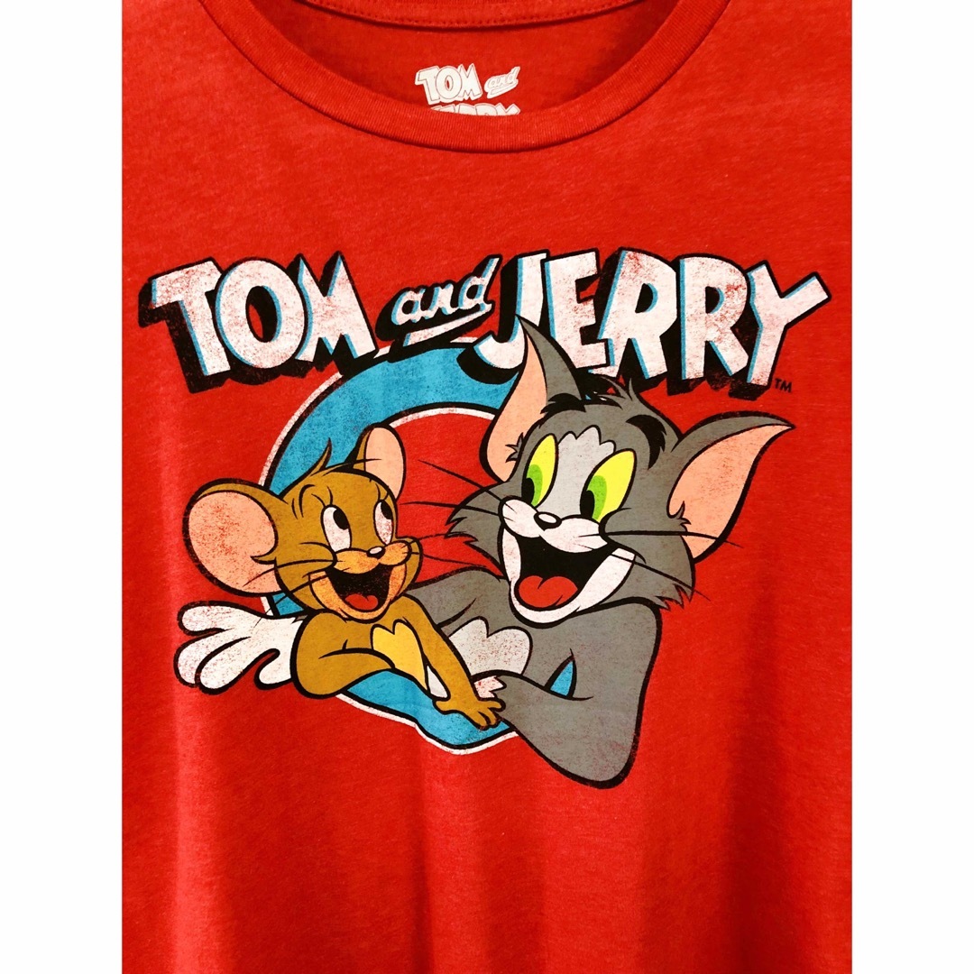 Tom and Jerry　Tシャツ　XL　赤　USA古着 メンズのトップス(Tシャツ/カットソー(半袖/袖なし))の商品写真
