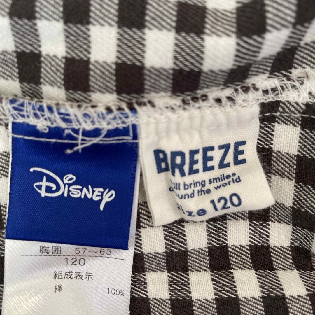 BREEZE(ブリーズ)のBREEZE Mickey チェックシャツ　size120cm キッズ/ベビー/マタニティのキッズ服男の子用(90cm~)(ブラウス)の商品写真