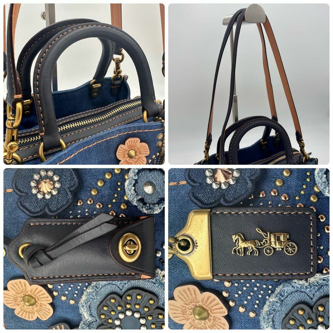 COACH(コーチ)の【未使用級】 コーチ　ローグ25  ティーローズ　デニム　ハンドバッグ　2way レディースのバッグ(ハンドバッグ)の商品写真