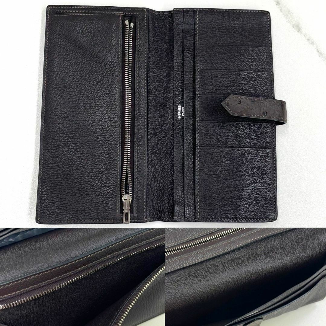 HERMES - 美品☆ エルメス 長財布 ベアンスフレ オーストリッチ HERMES - 美品☆ エルメス 長財布 ベアンスフレ オーストリッチ