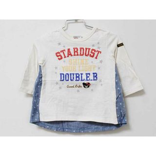 ダブルビー(DOUBLE.B)の【値下げ!】《ミキハウスダブルB/MIKIHOUSE DOUBLE.B》100cm 七分袖カットソー 白×青【中古】子供服 キッズ kids ジュニア 女の子 春秋 202032 tops(Tシャツ/カットソー)