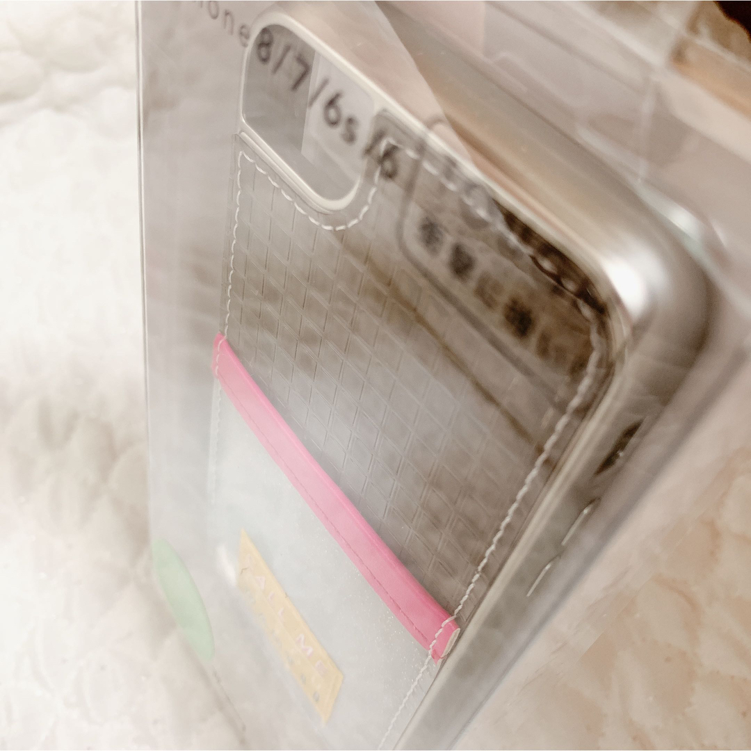グレー　オシャレ系　iPhoneケース　スマホケース　ポケット付き　ラメ 携帯 スマホ/家電/カメラのスマホアクセサリー(iPhoneケース)の商品写真