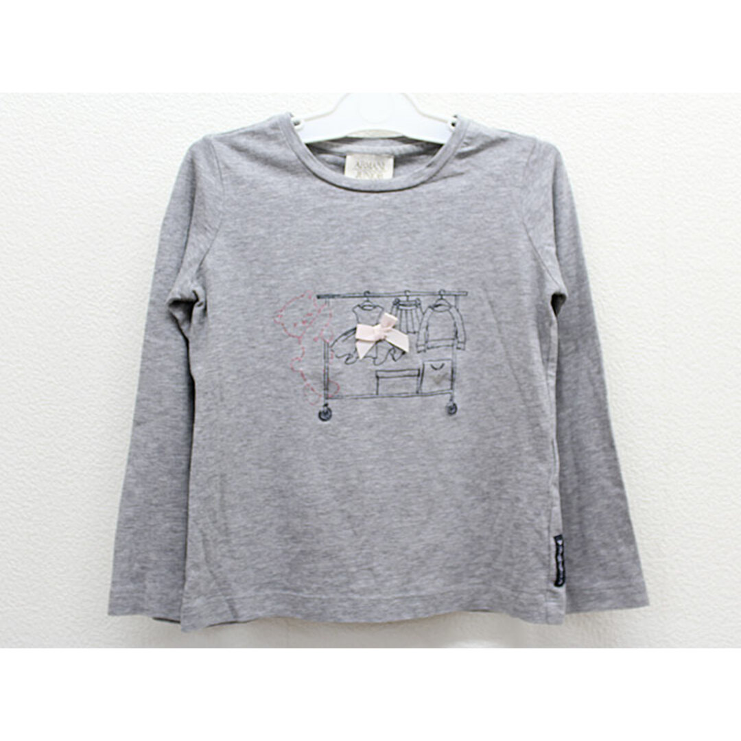 Armani(アルマーニ)の【値下げ!】△アルマーニ ジュニア/Armani Junior△106cm(4A) 長袖Tシャツ/長袖カットソー/ロンT グレー【中古】子供服 キッズ kids 女の子 春秋冬 409032 tops キッズ/ベビー/マタニティのキッズ服女の子用(90cm~)(Tシャツ/カットソー)の商品写真