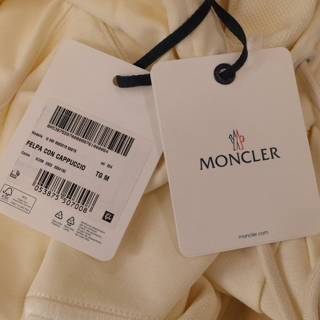 MONCLER(モンクレール)のモンクレール 23年製 アイボリー FELPA CON CAPPUCCIO  ロゴ パーカー M メンズのトップス(その他)の商品写真