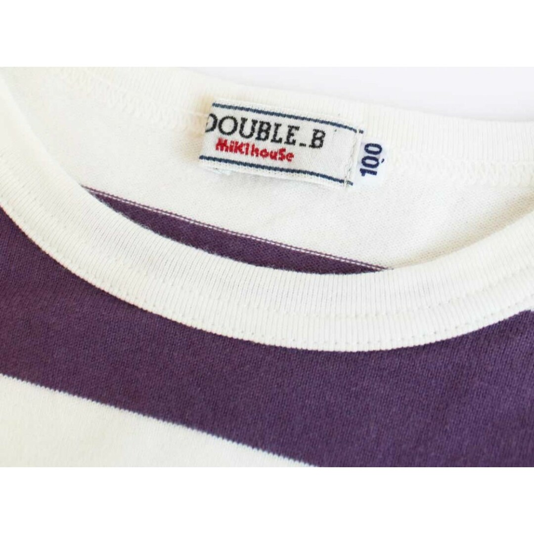 DOUBLE.B(ダブルビー)の[ミキハウスダブルB/MIKIHOUSE DOUBLE.B]100cm 長袖Tシャツ/長袖カットソー/ロンT 白×紫系【中古】子供服 キッズ kids 女の子 春秋冬 tops 602042 キッズ/ベビー/マタニティのキッズ服女の子用(90cm~)(Tシャツ/カットソー)の商品写真