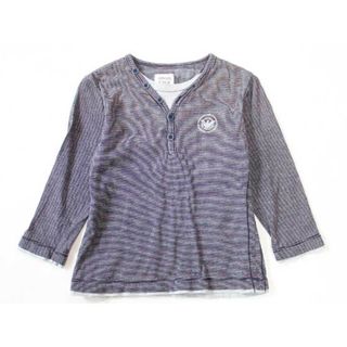 アルマーニ(Armani)の【値下げ!】☆アルマーニ ジュニア/Armani Junior☆100cm 長袖Tシャツ/長袖カットソー/ロンT 紺×グレー 【中古】子供服 キッズ kids 男の子 春秋 712032 tops(Tシャツ/カットソー)