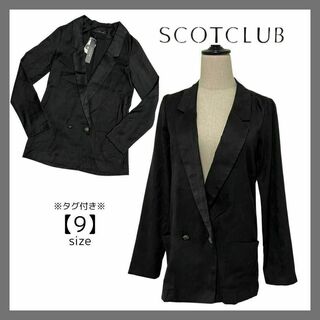 スコットクラブ　テーラードジャケット　薄手　スエード調　ジャケット　黒　タグ付き