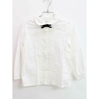 ビームス(BEAMS)の♪ビーミング/B:MING by BEAMS♪110cm 長袖ブラウス 白 フォーマル 卒園式 入学式 結婚式 発表会 お稽古 七五三【中古】子供服 キッズ kids 女の子 fml 211042(シャツ/カットソー)