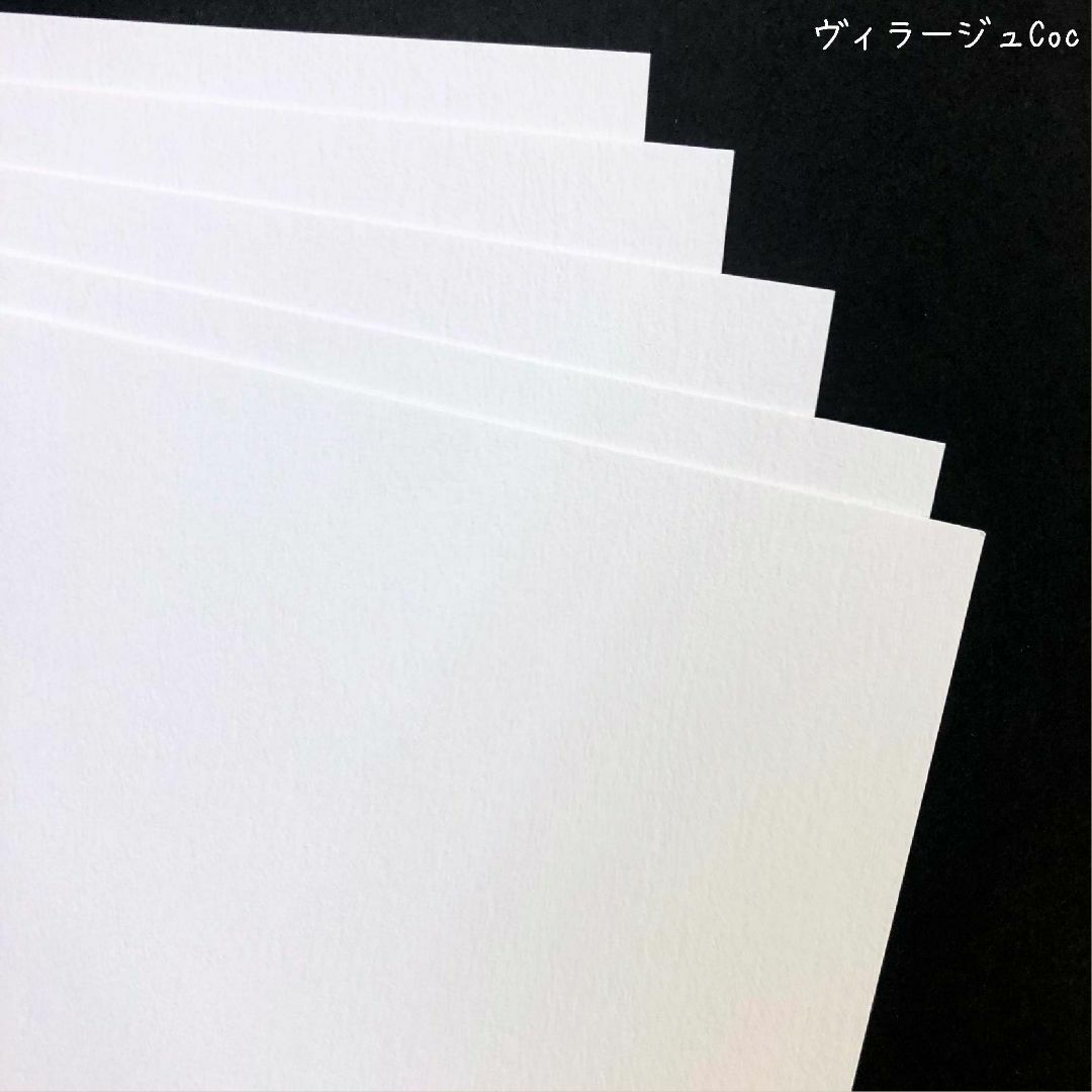 名刺サイズのカード「ヴィラージュCoCホワイト」150枚入／55×91mm／印刷 ハンドメイドの文具/ステーショナリー(カード/レター/ラッピング)の商品写真