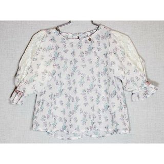 メゾピアノ(mezzo piano)の[メゾピアノ/mezzo piano]100cm 七分袖ブラウス ピンク【中古】子供服 キッズ kids 女の子 夏 525032 tops(シャツ/カットソー)