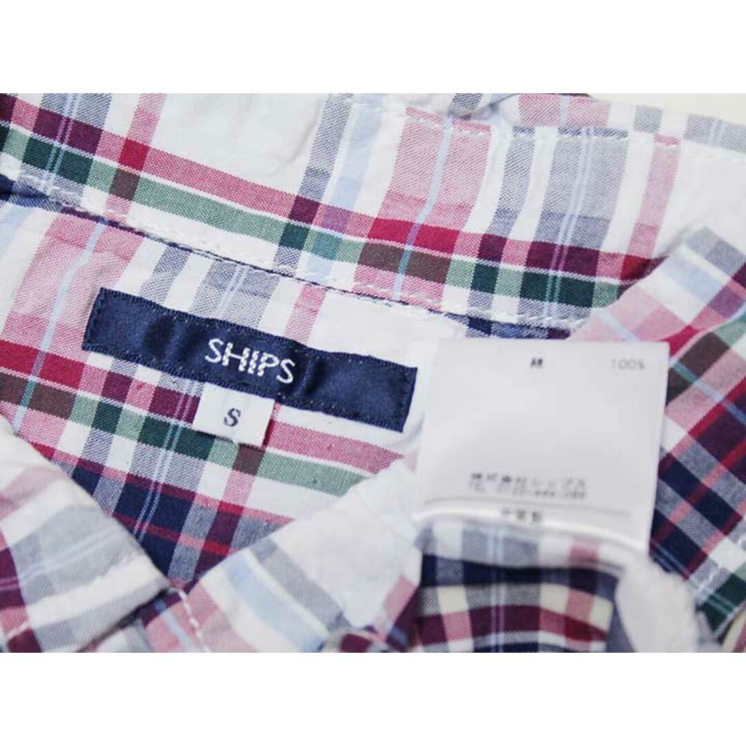 SHIPS(シップス)の‡シップス/SHIPS kids‡145cm 長袖シャツ 白×紺【中古】子供服 キッズ kids ジュニア 男の子 春秋 tops 103042 キッズ/ベビー/マタニティのベビー服(~85cm)(シャツ/カットソー)の商品写真