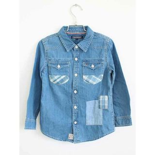 【値下げ!】†トミーヒルフィガー/TOMMY HILFIGER† 110cm シャツ 青【中古】子供服 キッズ kids 男の子 春秋冬 422032 tops