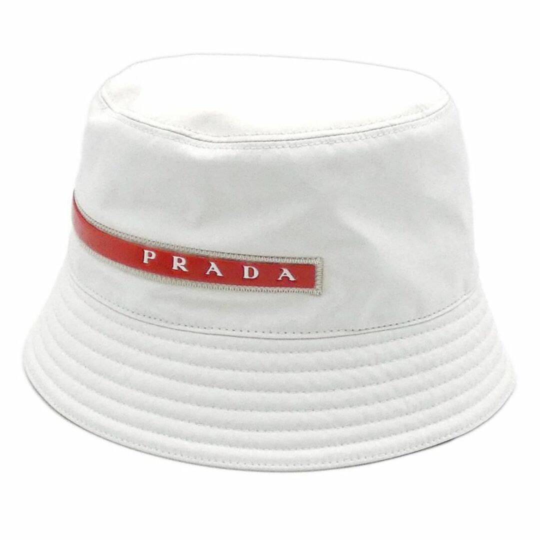 PRADA(プラダ)の プラダ 帽子 PRADA プラダスポーツ ポリエステル ロゴ ラバー サイズL 白 ホワイト メンズ T-YJP06189 メンズの帽子(ハット)の商品写真