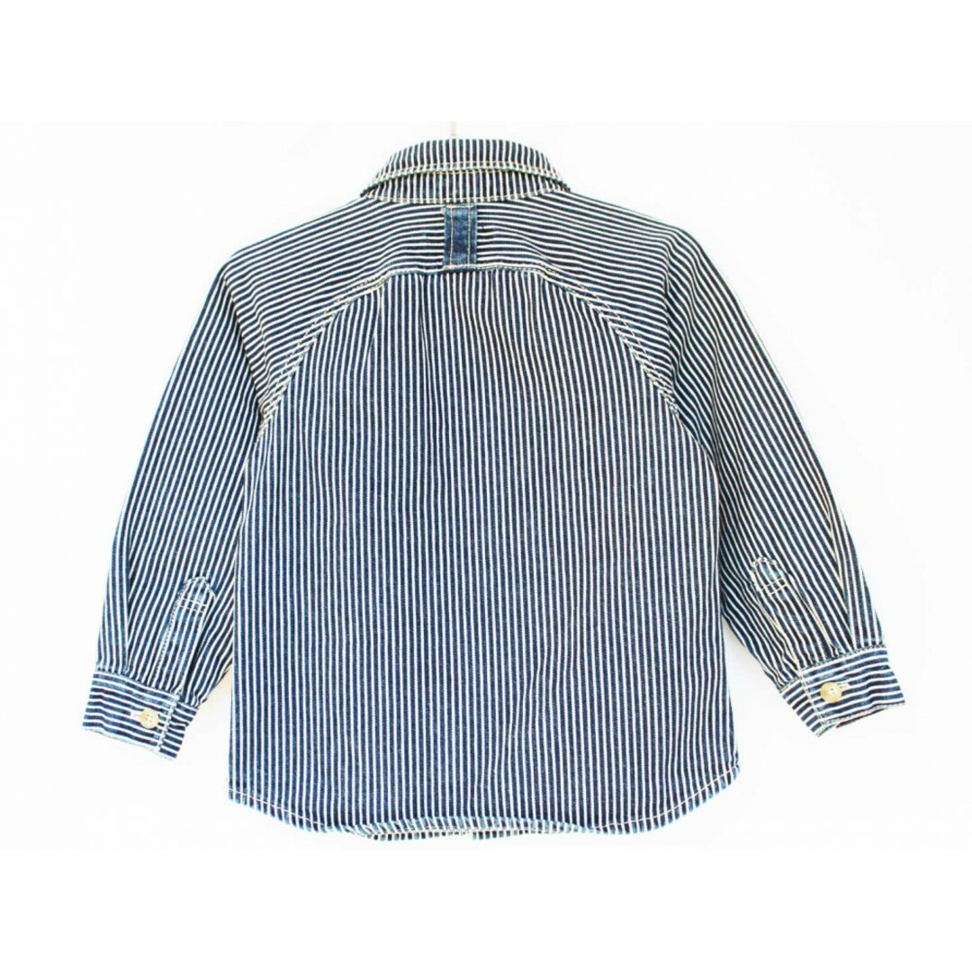 SHIPS(シップス)の[シップス/SHIPS kids]100cm 長袖シャツ 紺×白【中古】子供服 キッズ kids 男の子 女の子 春秋 tops 103042 キッズ/ベビー/マタニティのベビー服(~85cm)(シャツ/カットソー)の商品写真