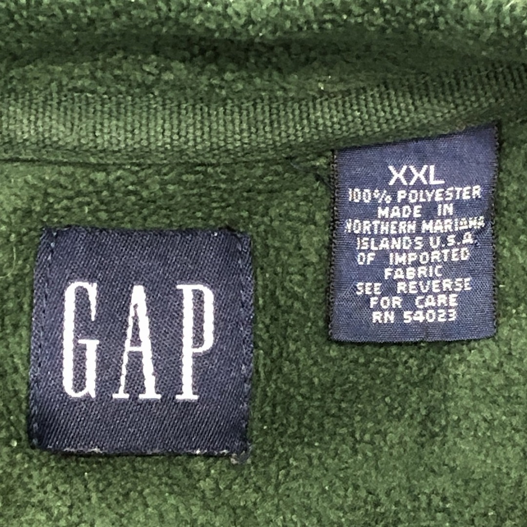 GAP(ギャップ)のSALE/// 90年代 GAP ギャップ フリース Vネック 長袖Ｔシャツ 大きいサイズ  カジュアル グリーン (メンズ XXL) P0856 メンズのトップス(Tシャツ/カットソー(七分/長袖))の商品写真