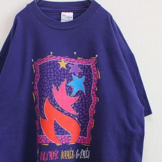 ヘインズ(Hanes)のUSA製 90's 1996年アトランタオリンピック100th 古着 Tシャツ(Tシャツ/カットソー(半袖/袖なし))