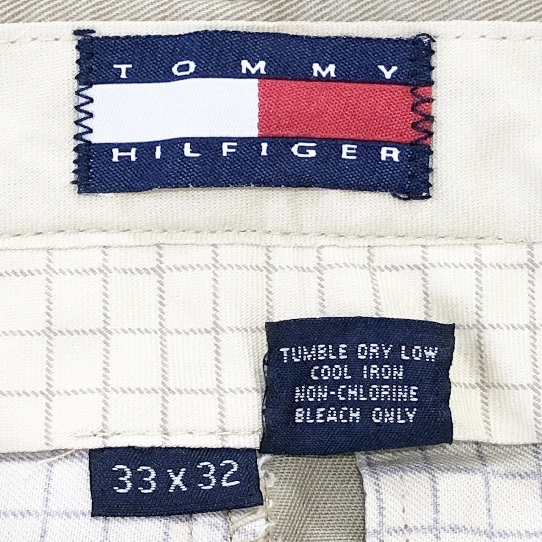 TOMMY HILFIGER(トミーヒルフィガー)のSALE/// 90年代 TOMMY HILFIGER トミーヒルフィガー ２タック チノパンツ カジュアル ベージュ (メンズ 33/32) P0865 メンズのパンツ(その他)の商品写真