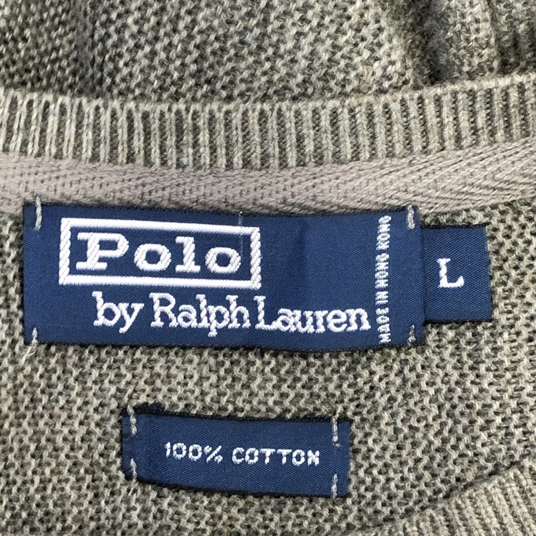 POLO RALPH LAUREN(ポロラルフローレン)のSALE/// Polo by Ralph Lauren ポロ ラルフローレン Vネック コットンニット セーター カジュアル グレー (メンズ L) P0934 メンズのトップス(ニット/セーター)の商品写真