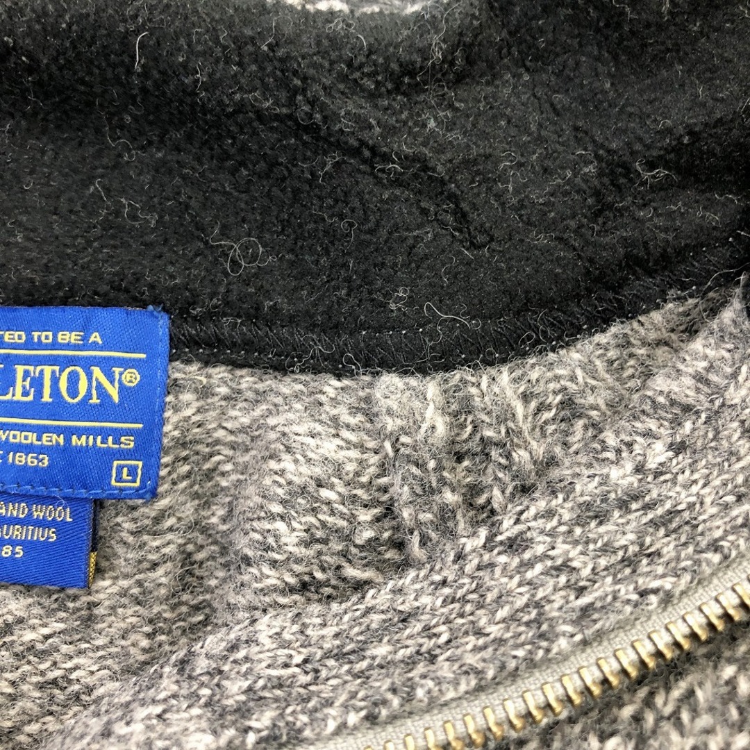 PENDLETON(ペンドルトン)のSALE/// PENDLETON ペンドルトン ハーフジップ ウール セーター グレー (メンズ L) P1102 メンズのトップス(ニット/セーター)の商品写真