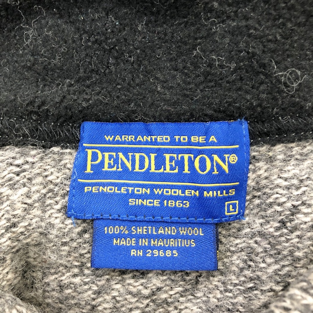 PENDLETON(ペンドルトン)のSALE/// PENDLETON ペンドルトン ハーフジップ ウール セーター グレー (メンズ L) P1102 メンズのトップス(ニット/セーター)の商品写真