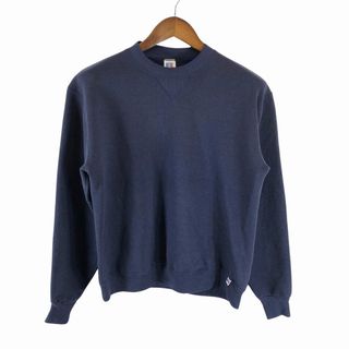 SALE/// 90年代 USA製 RUSSELL ATHLETIC ラッセル クルーネックスウェット アメカジ 無地 ネイビー (メンズ M) P1116(スウェット)