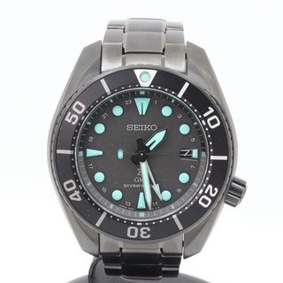 セイコー(SEIKO)のITARGVLBDEXS 美品 セイコー プロスペックス ダイバースキューバ The Black Series ダイバーズウォッチ 防水 ソーラー SBPK007 メンズ 腕時計(腕時計(アナログ))
