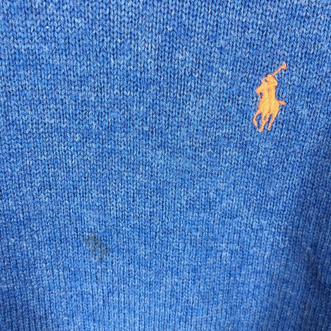 POLO RALPH LAUREN(ポロラルフローレン)のSALE/// 90年代 Polo by Ralph Lauren ポロ ラルフローレン Vネック セーター 防寒  アメカジ ブルー (メンズ L) P1110 メンズのトップス(ニット/セーター)の商品写真