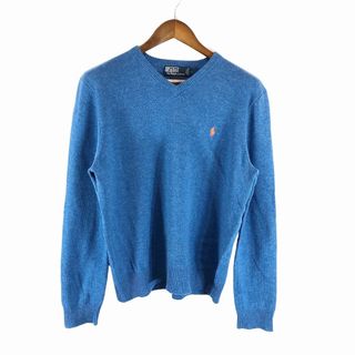 ポロラルフローレン(POLO RALPH LAUREN)のSALE/// 90年代 Polo by Ralph Lauren ポロ ラルフローレン Vネック セーター 防寒  アメカジ ブルー (メンズ L) P1110(ニット/セーター)