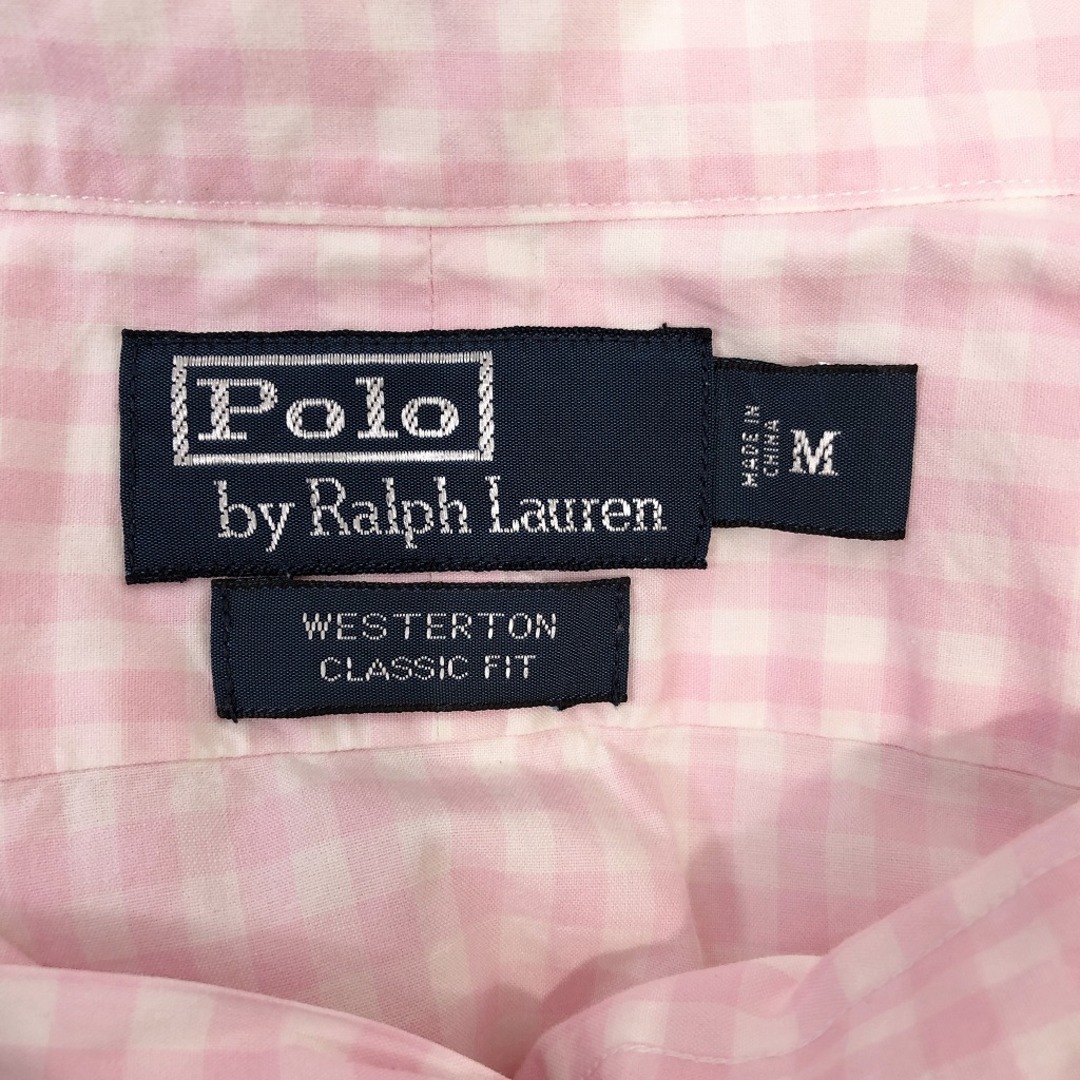 POLO RALPH LAUREN(ポロラルフローレン)のSALE/// Polo by Ralph Lauren ポロ ラルフローレン ワイドカラー長袖シャツ アメカジ ギンガムチェック ピンク (メンズ M) P1226 メンズのトップス(シャツ)の商品写真