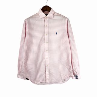 ポロラルフローレン(POLO RALPH LAUREN)のSALE/// Polo by Ralph Lauren ポロ ラルフローレン ワイドカラー長袖シャツ アメカジ ギンガムチェック ピンク (メンズ M) P1226(シャツ)