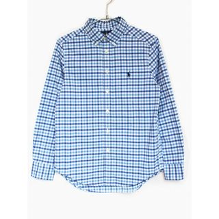 ラルフローレン(Ralph Lauren)の【春物 新入荷!】[ラルフローレン/Ralph Lauren]150cm 長袖シャツ 白×ブルー系【中古】子供服 キッズ kids ジュニア 男の子 春秋 tops 322042(シャツ/カットソー)