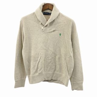 ポロラルフローレン(POLO RALPH LAUREN)のSALE/// Polo by Ralph Lauren ポロ ラルフローレン ワンポイントロゴ ショールカラー セーター ベージュ (メンズ M) P1353(ニット/セーター)