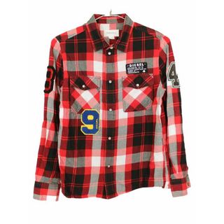 ディーゼル(DIESEL)の【値下げ!】[ディーゼルキッズ/DIESEL kids]140cm  長袖シャツ 赤×黒系【中古】子供服 キッズ kids ジュニア 男の子 春秋 122032 tops(シャツ/カットソー)