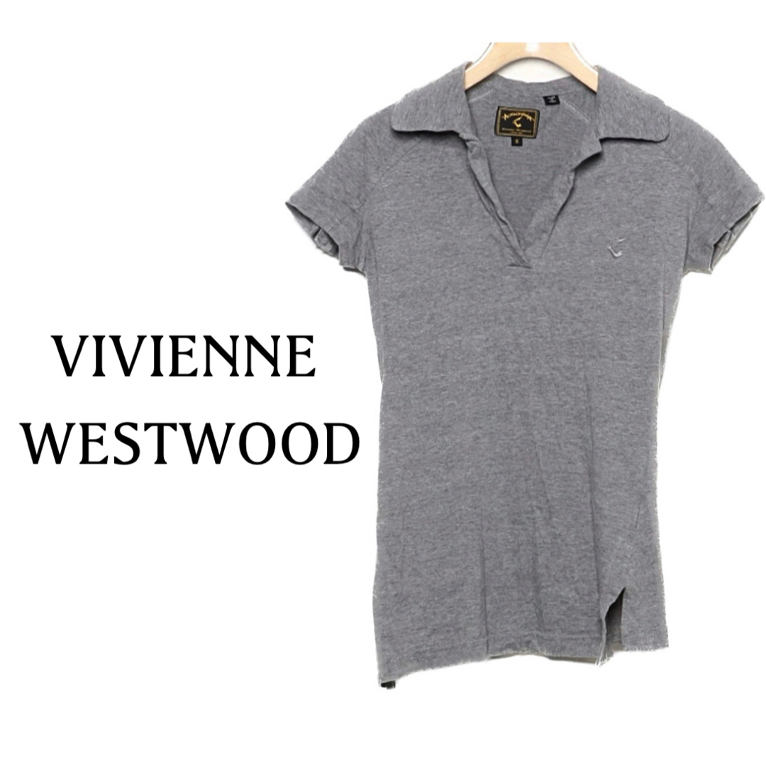 Vivienne Westwood(ヴィヴィアンウエストウッド)のヴィヴィアンウエストウッド【美品】ロゴ 刺繍 コットン 半袖 シャツ トップス レディースのトップス(ポロシャツ)の商品写真