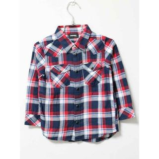 【値下げ!】《ディーゼルキッズ/DIESEL kids》95-100cm 長袖シャツ 紺×赤【中古】子供服 キッズ kids 男の子 秋 120122 tops