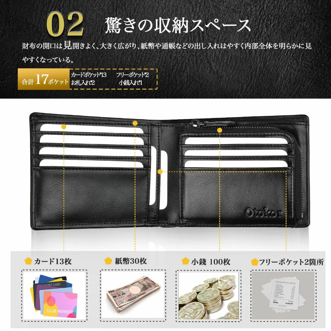 【色: Blue】[Ｏｔｏｋｏｒ] 一流の革職人が作る 財布 メンズ 2つ折り  メンズのバッグ(その他)の商品写真