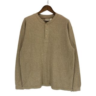 エルエルビーン(L.L.Bean)のL.L.Bean エルエルビーン サーマル 長袖Ｔシャツ アウトドア キャンプ アウター 防寒 ベージュ (メンズ Ｌ) 中古 古着 P2707(Tシャツ/カットソー(七分/長袖))