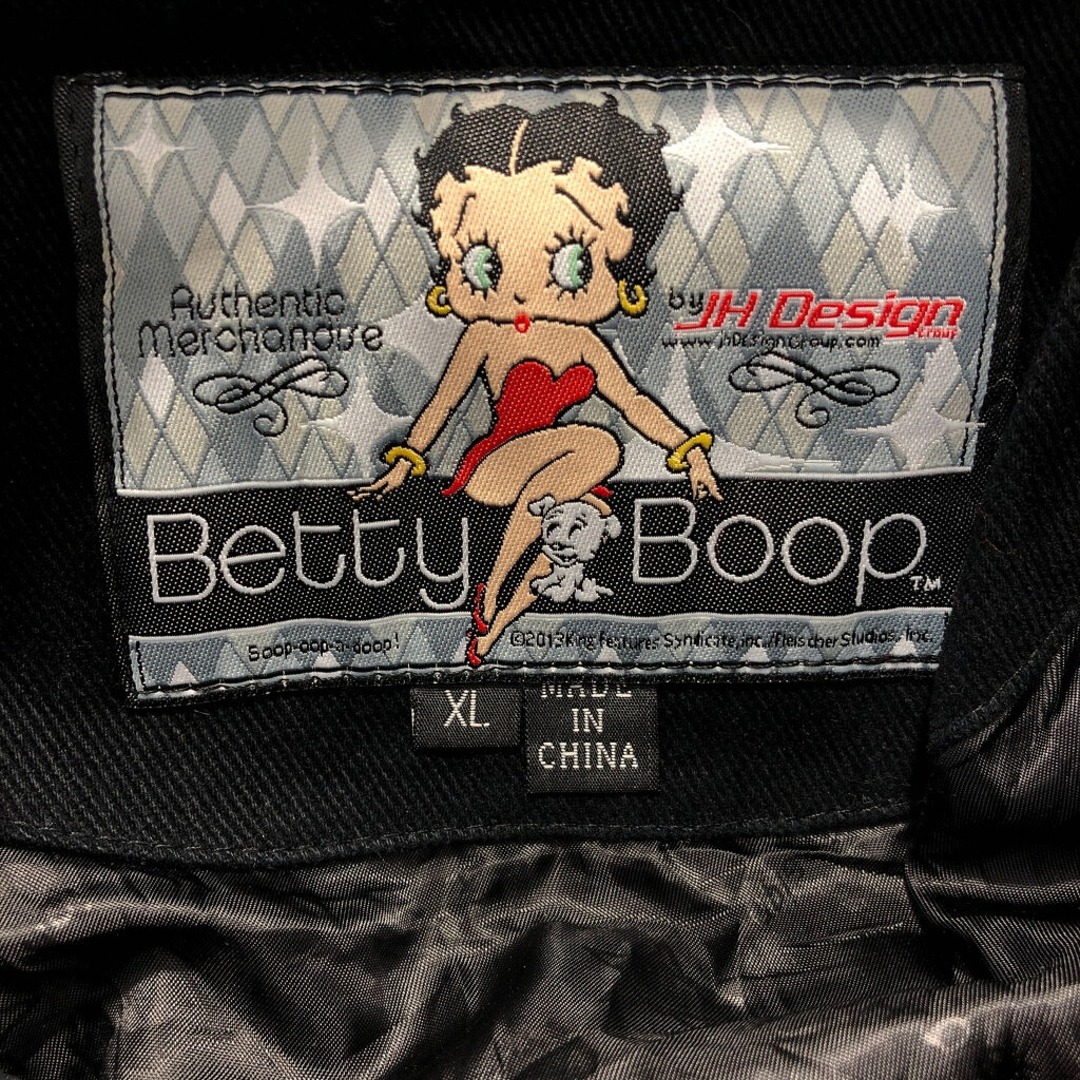 JH DESIGN Betty Boop ベティブープ コットン レーシングジャケット キャラクター ブラック (メンズ XL) 中古 古着 P3758 メンズのジャケット/アウター(その他)の商品写真