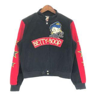 JH DESIGN Betty Boop ベティブープ コットン レーシングジャケット キャラクター ブラック (メンズ XL) 中古 古着 P3758(その他)