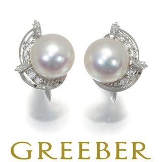 ミキモト(MIKIMOTO)のミキモト イヤリング パール 真珠 8.5mm ダイヤ ダイヤモンド 0.13ct/0.13ct 2種カット K14WG(イヤリング)