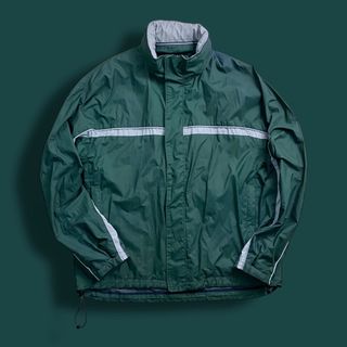 GAP - 90s GAP オールドギャップ 紺タグ フルジップナイロンジャケット グリーン